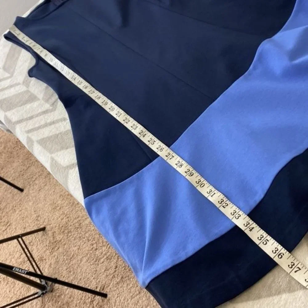 Eliza J NWT Fit to Flare Navy Color block Dress Size 10 - Picture 12 of 12